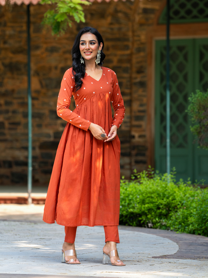 RUSTIC EMBROIDERY KURTA SET