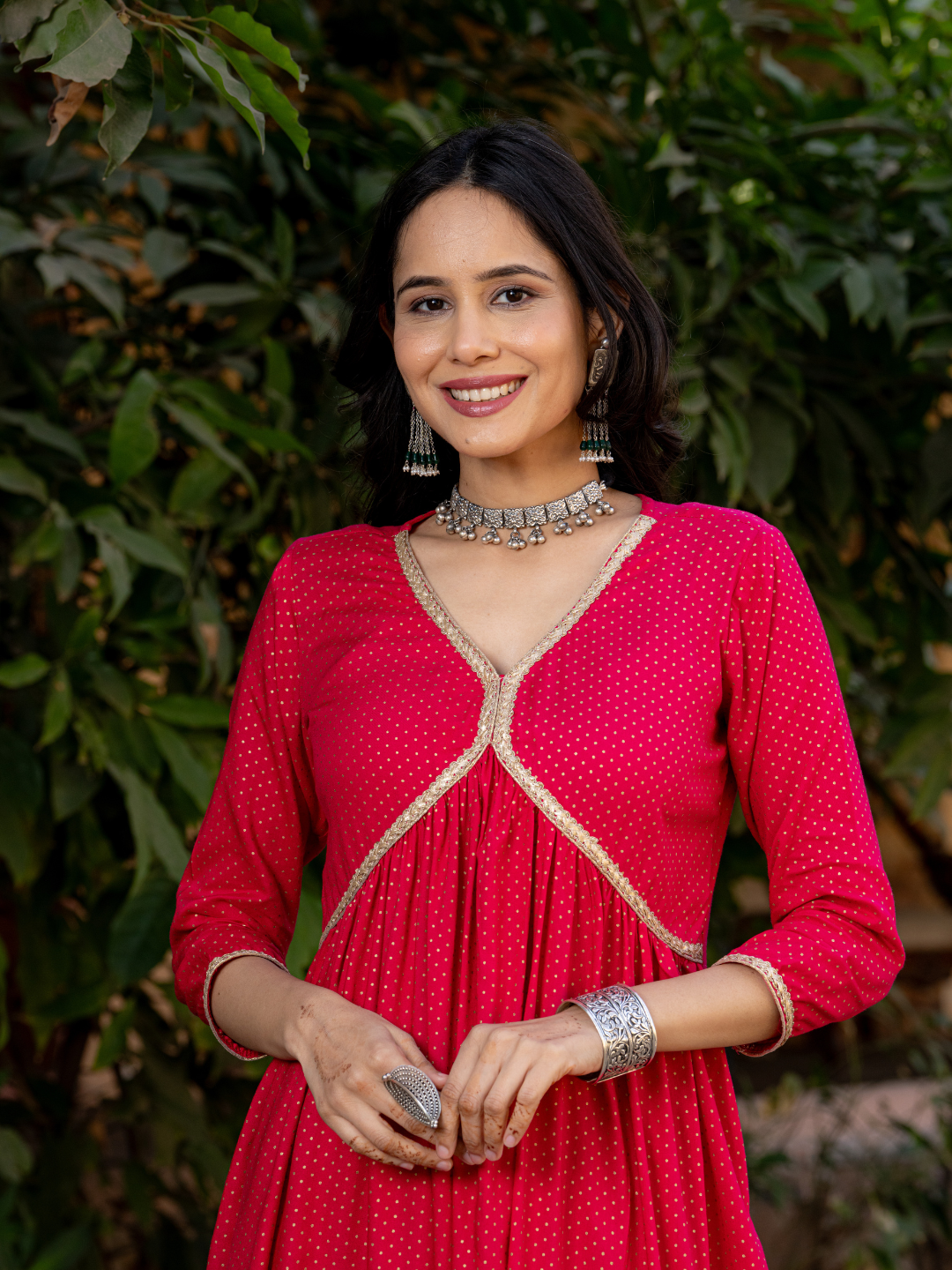 PINK POLKA DOT KURTA SET