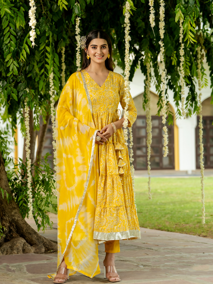 CHEERFUL YELLOW GOTA SUIT SET
