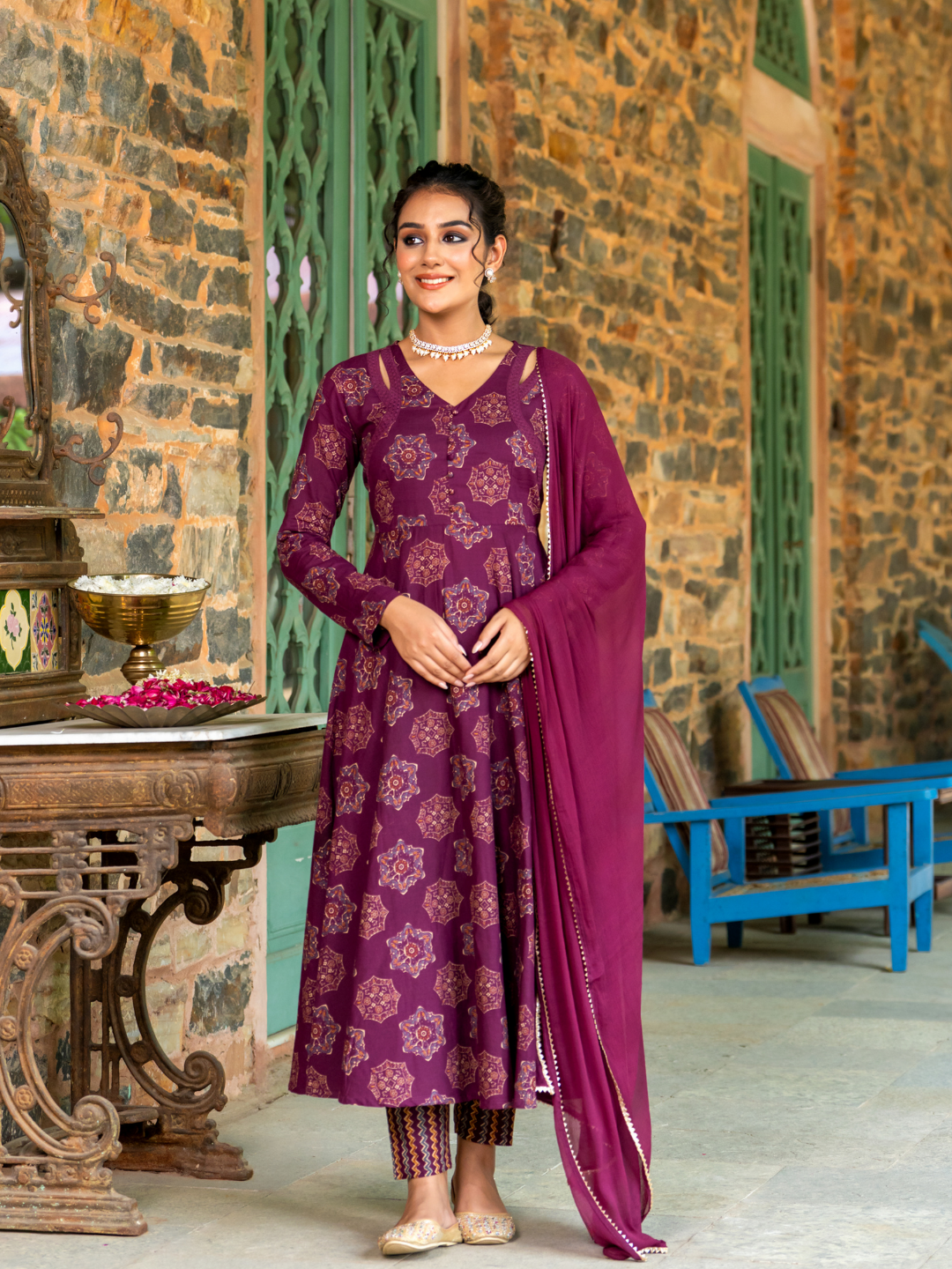 REGAL VINE CHARM ANARKALI SET