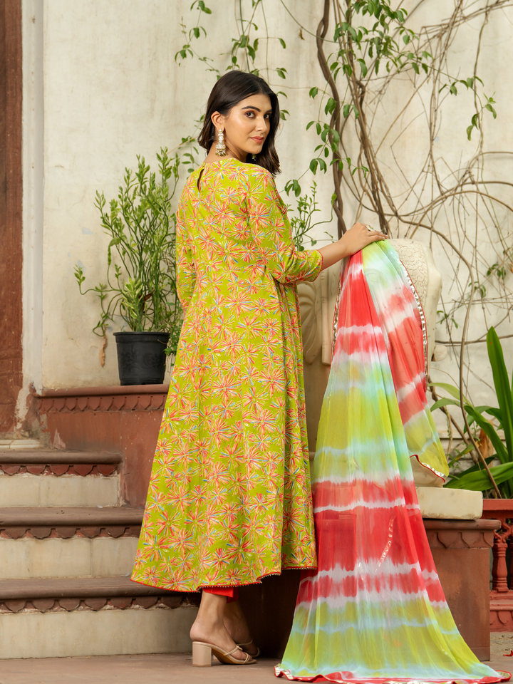 LIME RADIANCE ANARKALI SET