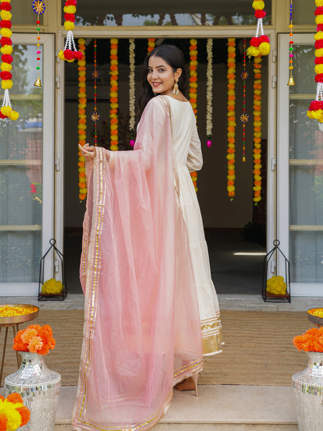 PEARL BLUSH ANARKALI SET