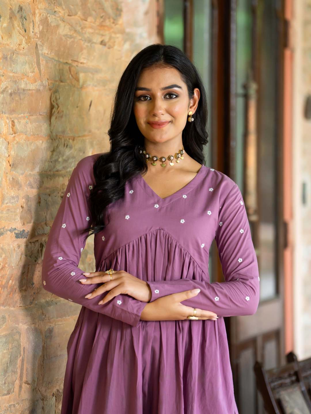 LAVENDER HUES EMBROIDERY KURTA SET