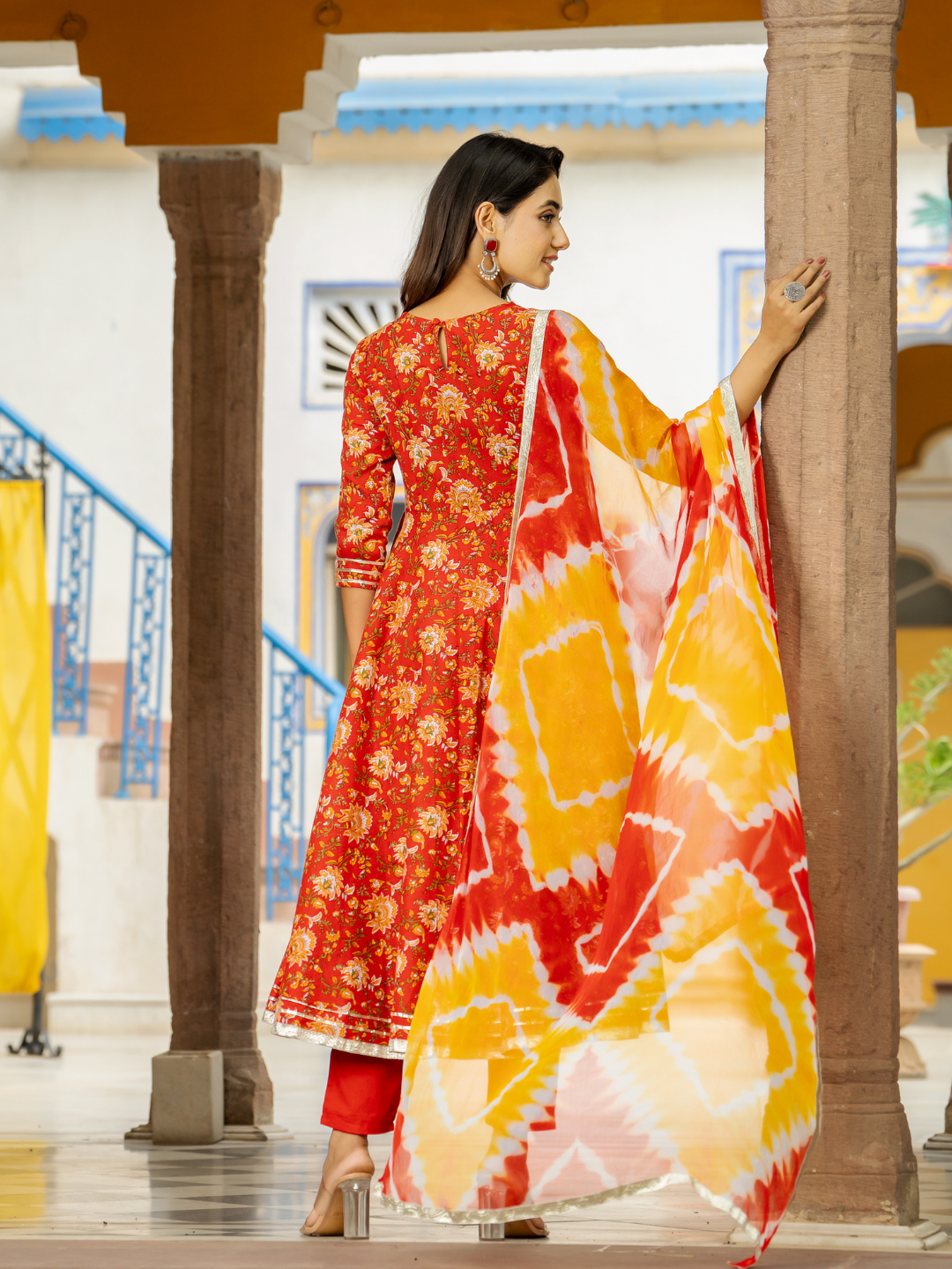 RADIANT RUBY ANARKALI SET