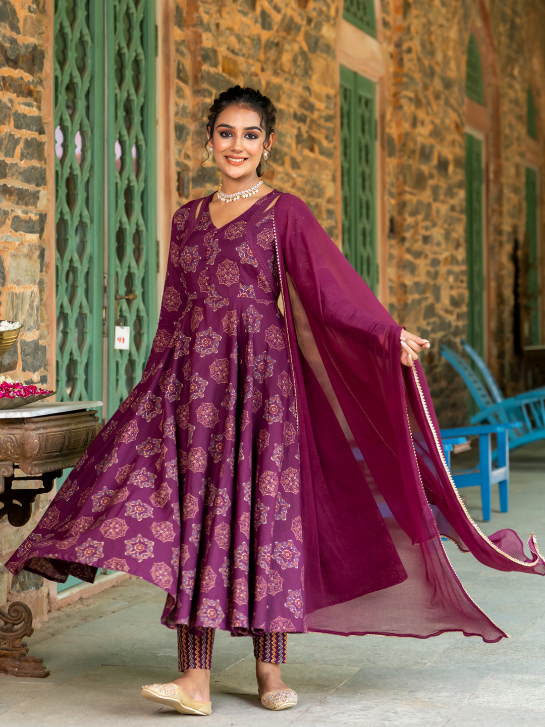 REGAL VINE CHARM ANARKALI SET