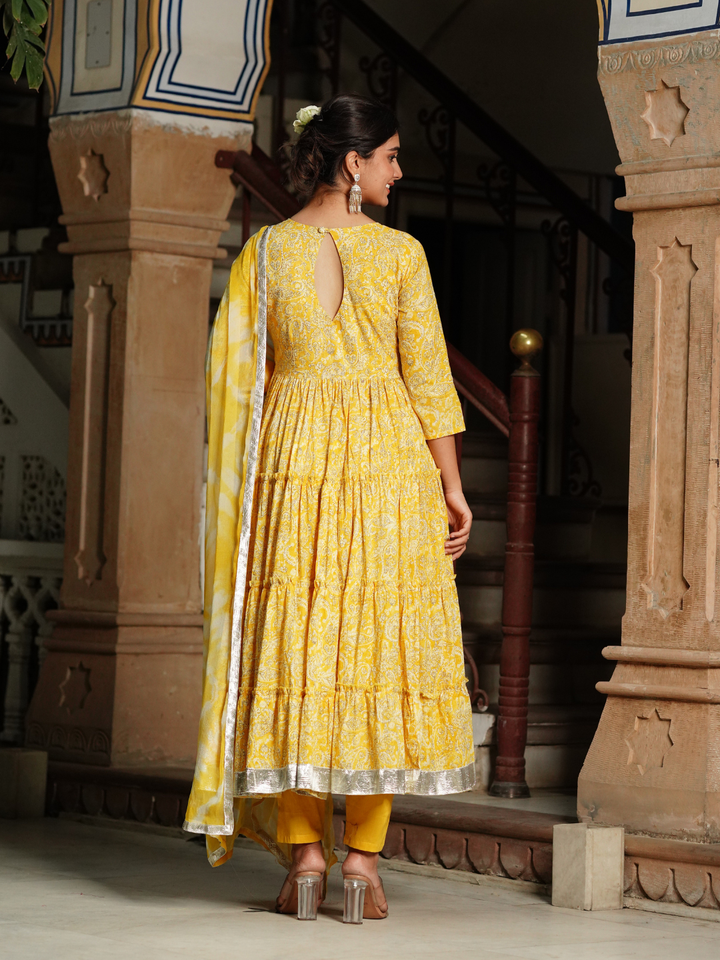 CHEERFUL YELLOW GOTA SUIT SET