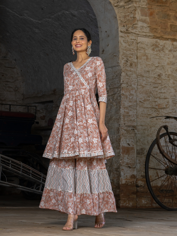 PASTEL BREEZY SHARARA SET