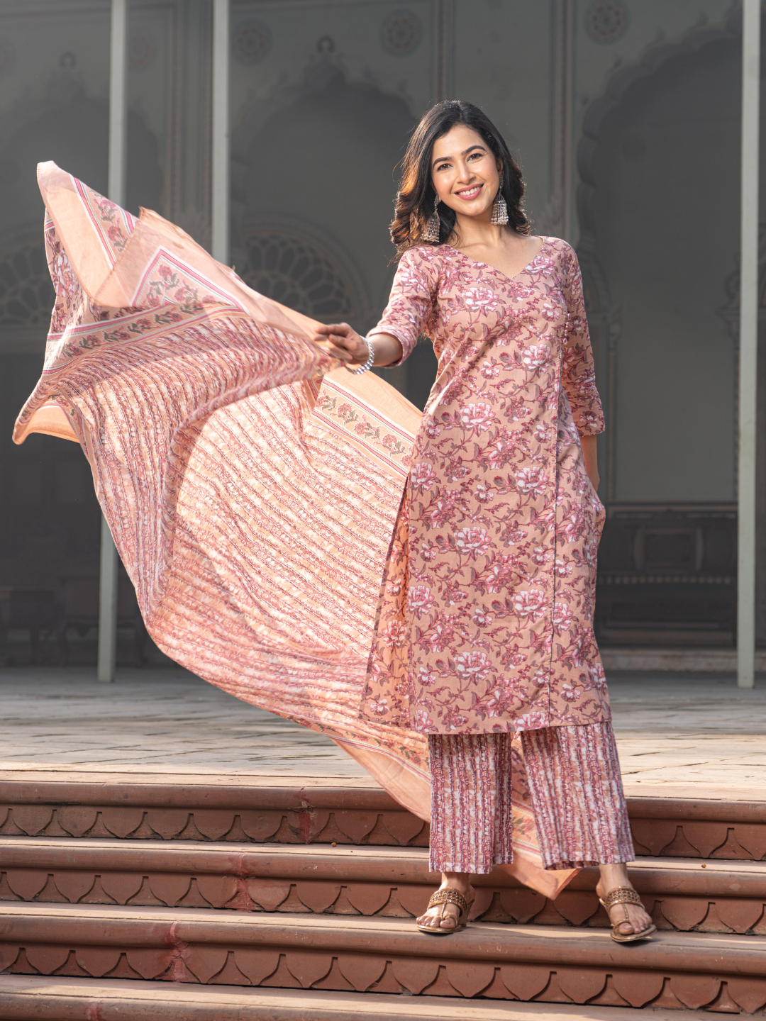PEACH SERENITY KURTA SET