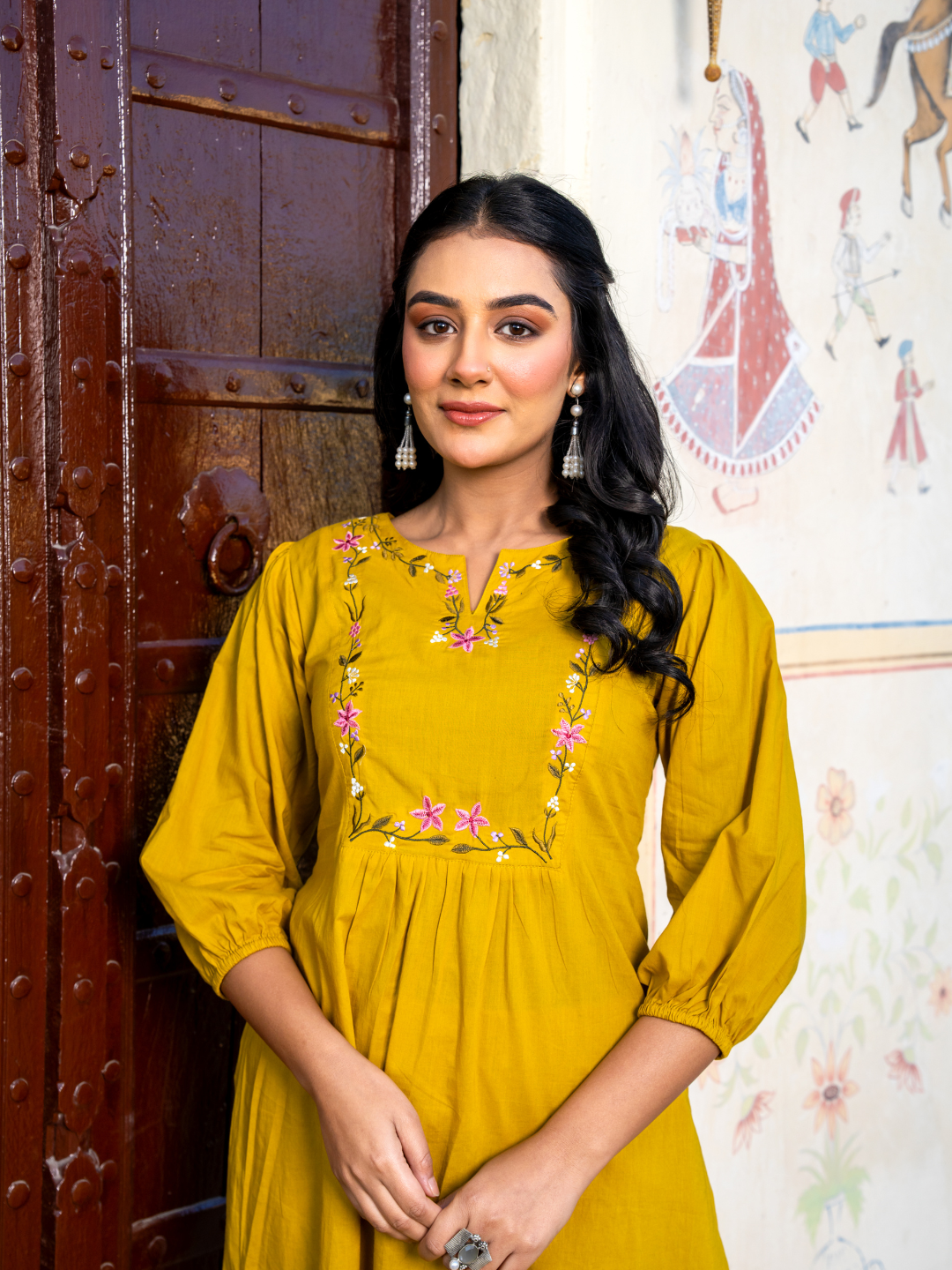 GULMIRA COTTON EMBROIDERY KURTA SET