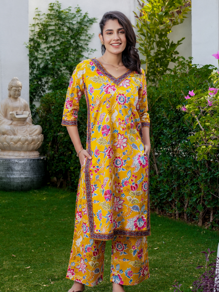 KASHISH YELLOW COTTON SET
