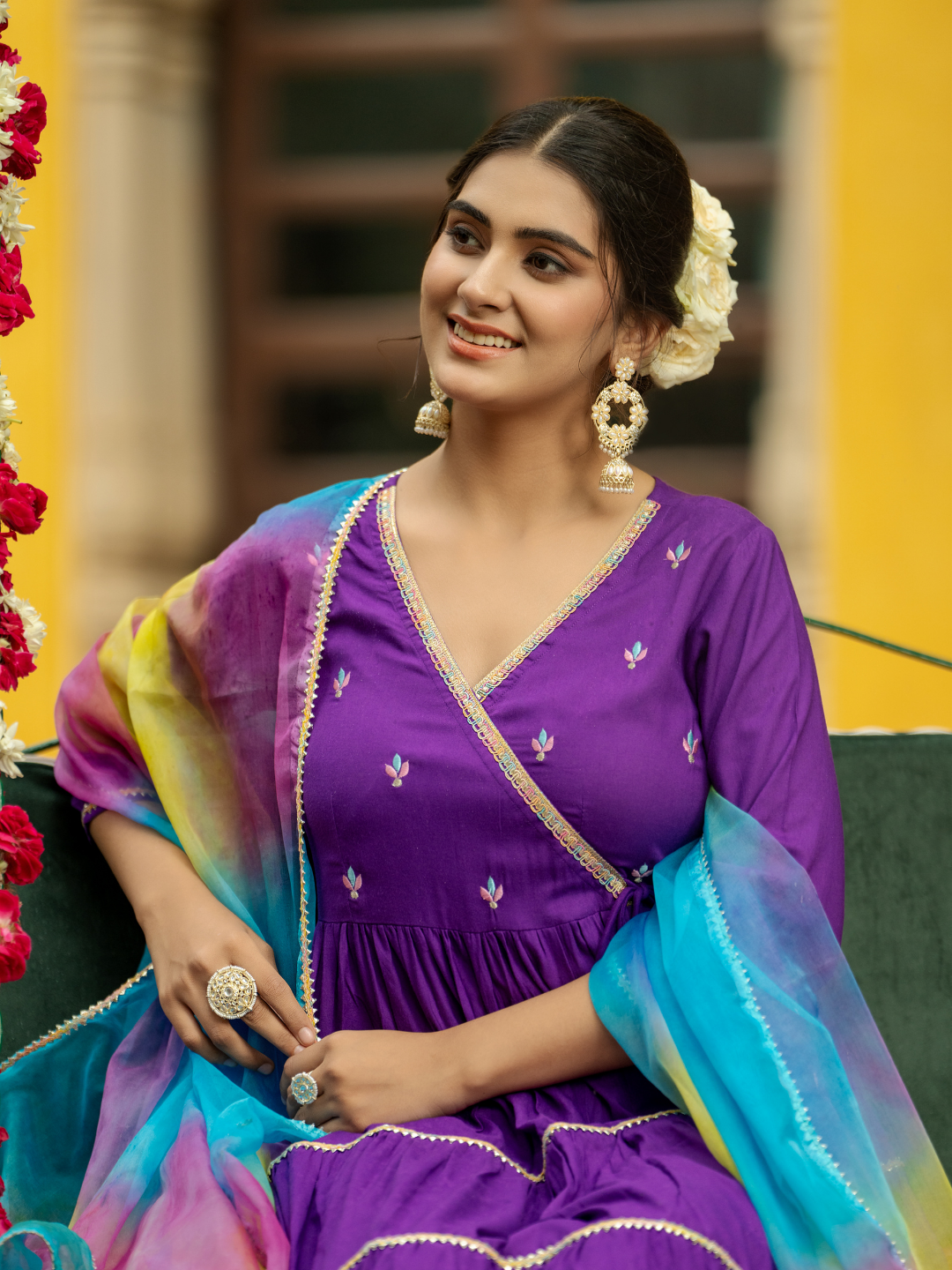 GRAND PURPLE EMBROIDERY SUIT SET