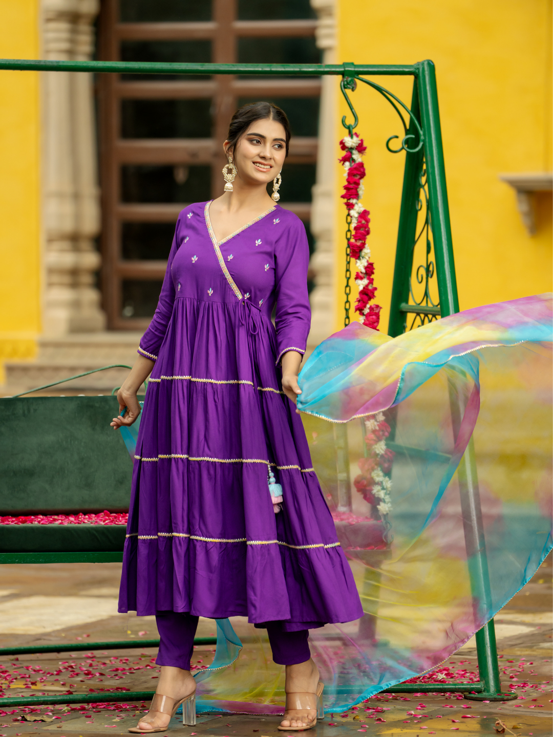 GRAND PURPLE EMBROIDERY SUIT SET