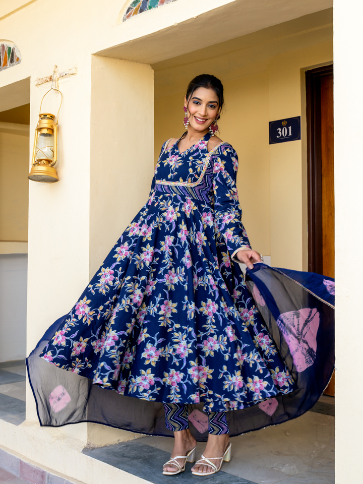 NAVYA COTTON LACE SUIT SET