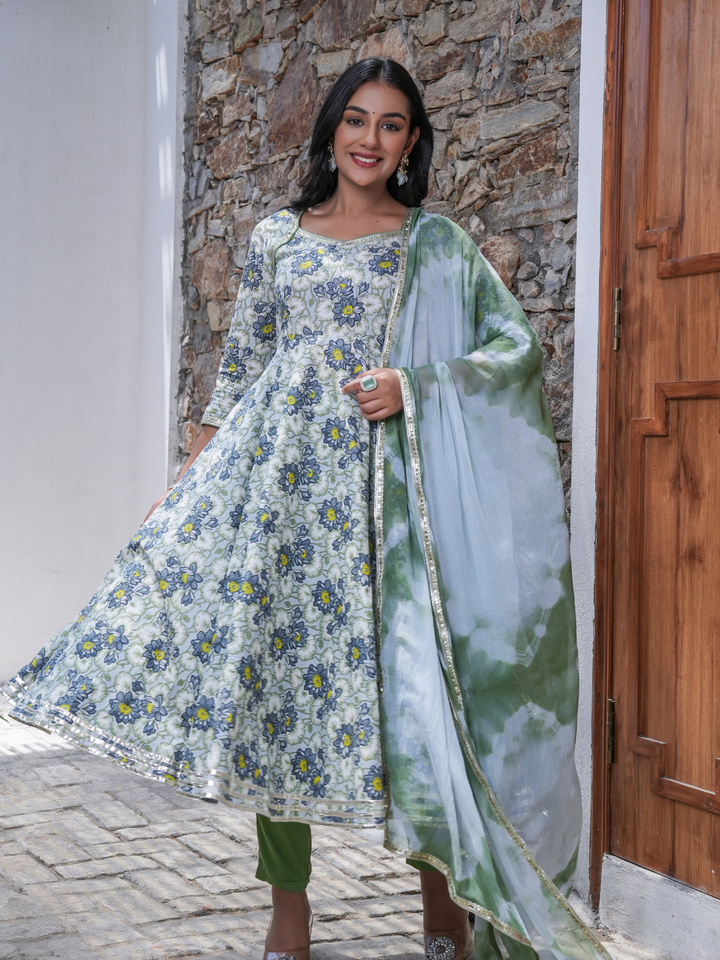 PHOOLWARI SKY BLOOM COTTON ANARKALI