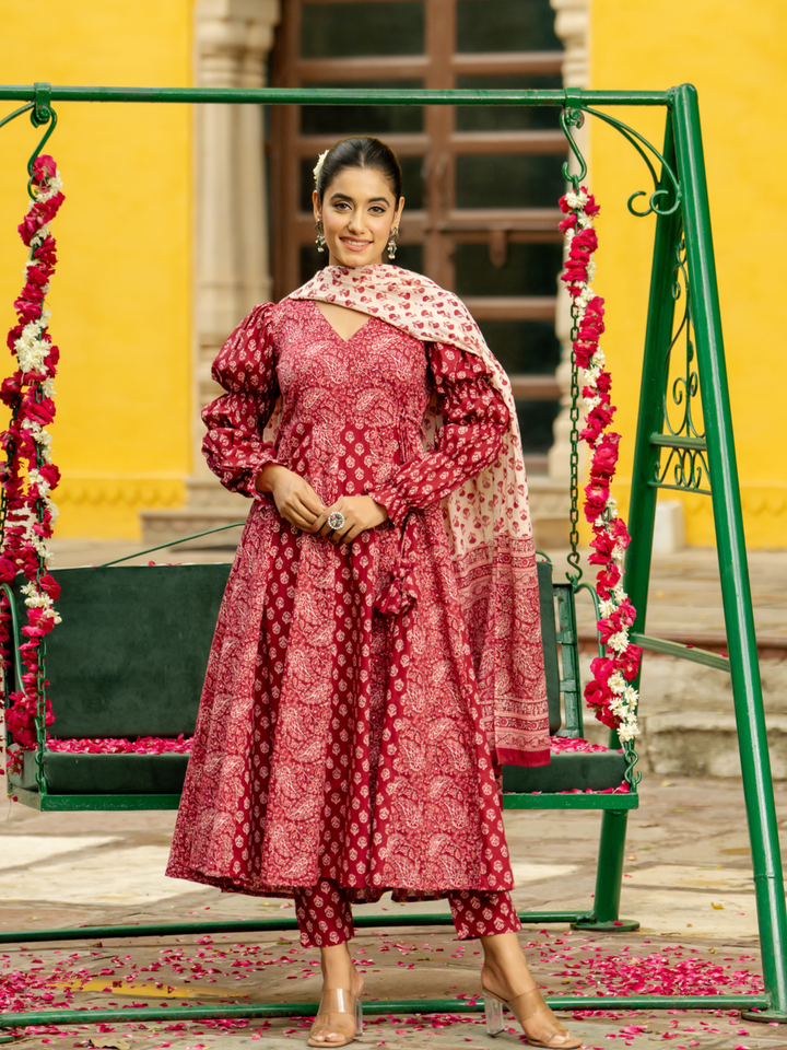 PINK BLUSH ANARKALI SET