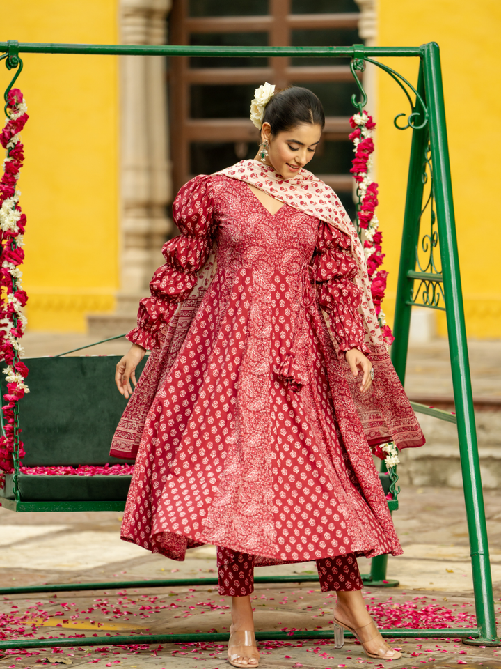 PINK BLUSH ANARKALI SET