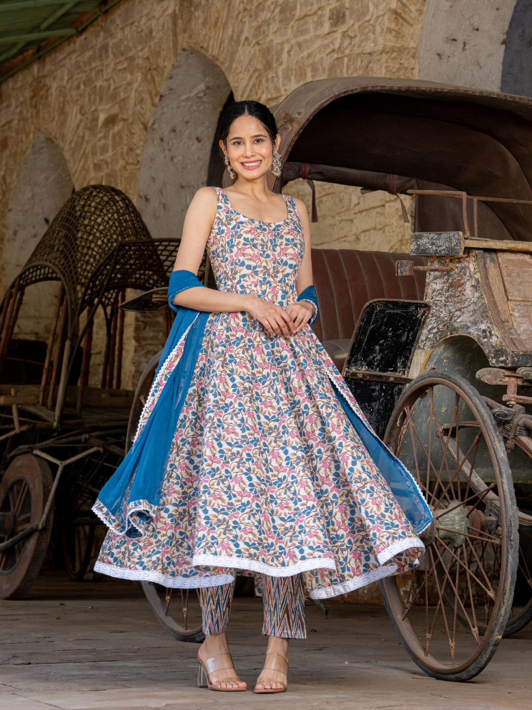 FLARED JAAL ANARKALI SUIT SET