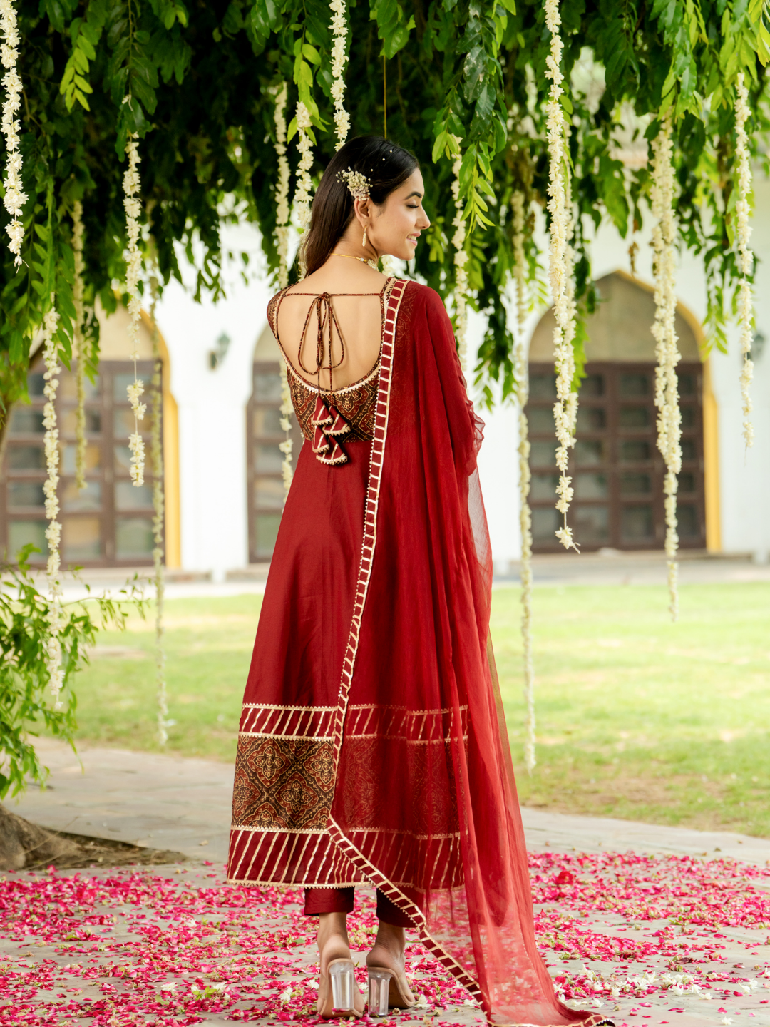 MAJESTIC MAROON HANDBLOCK SUIT SET
