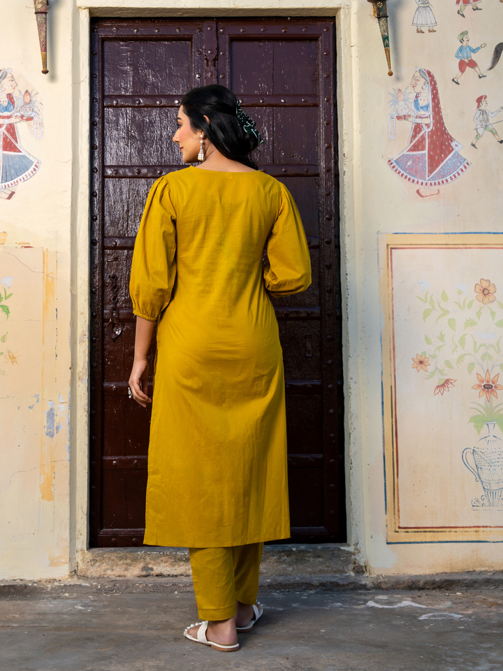GULMIRA COTTON EMBROIDERY KURTA SET