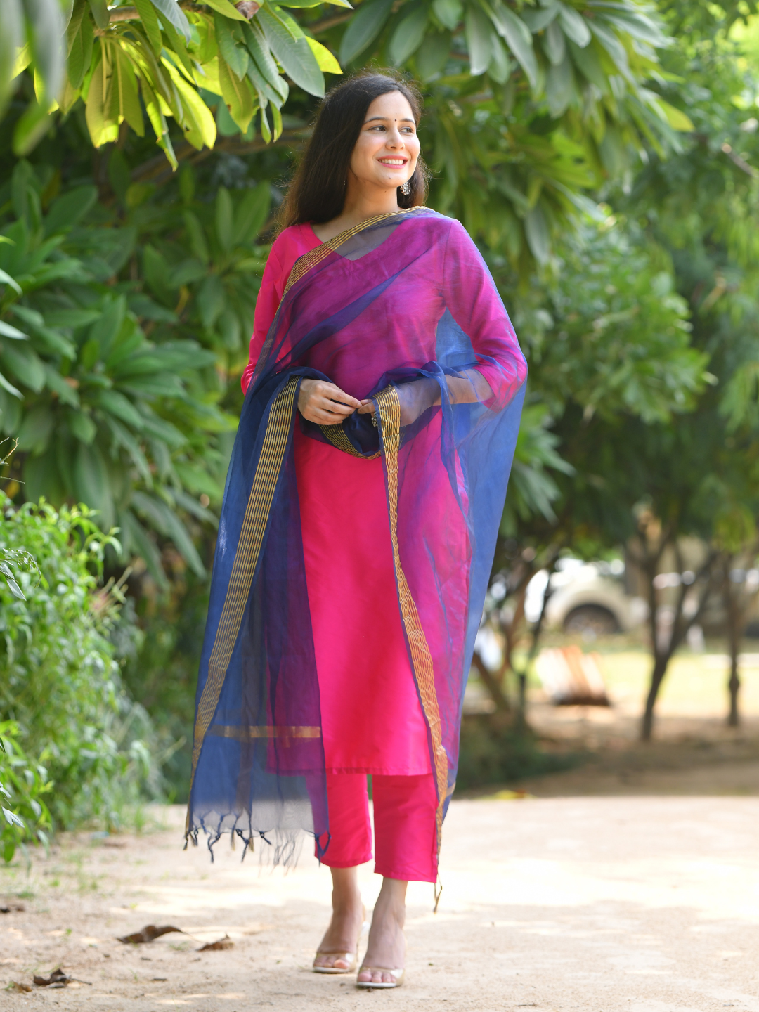 PINK SILK CASUAL KURTA SET