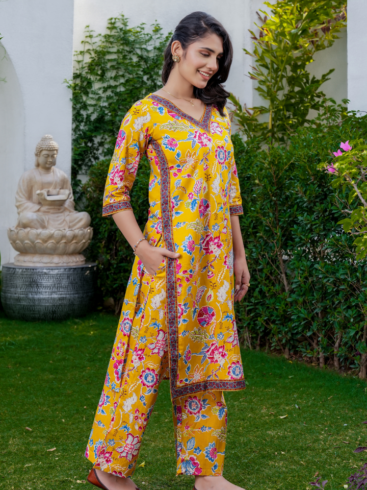 KASHISH YELLOW COTTON SET