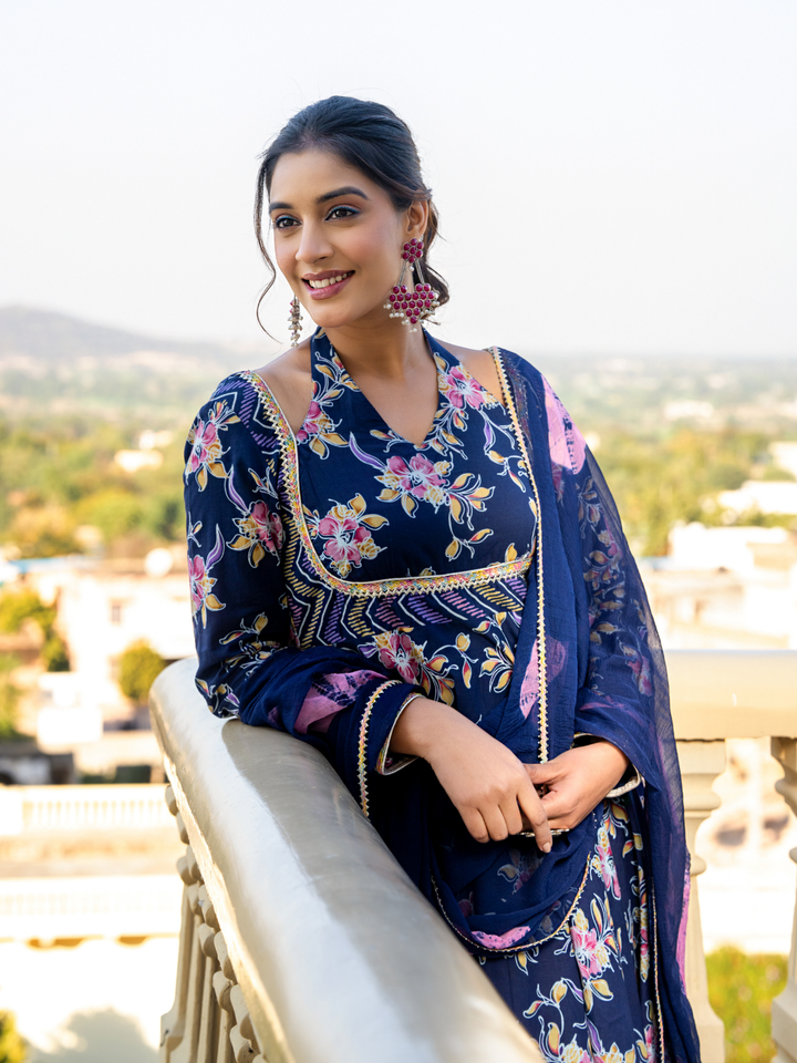 NAVYA COTTON LACE SUIT SET