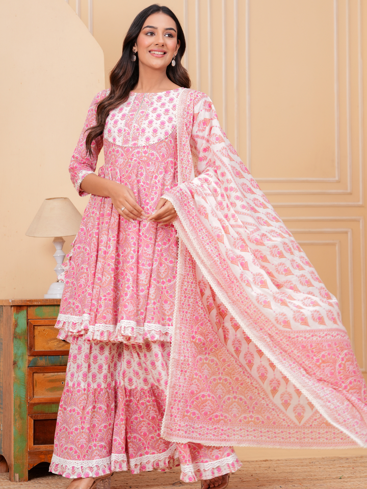 PHOOLPARI LACE SHARARA SET