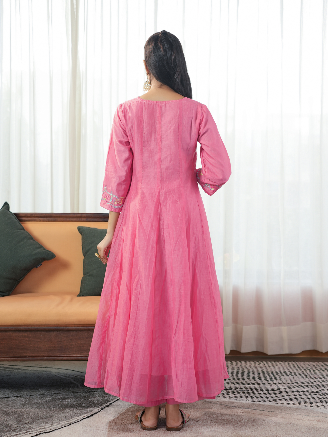 GUL EMBROIDERED PEACH ANARKALI SET