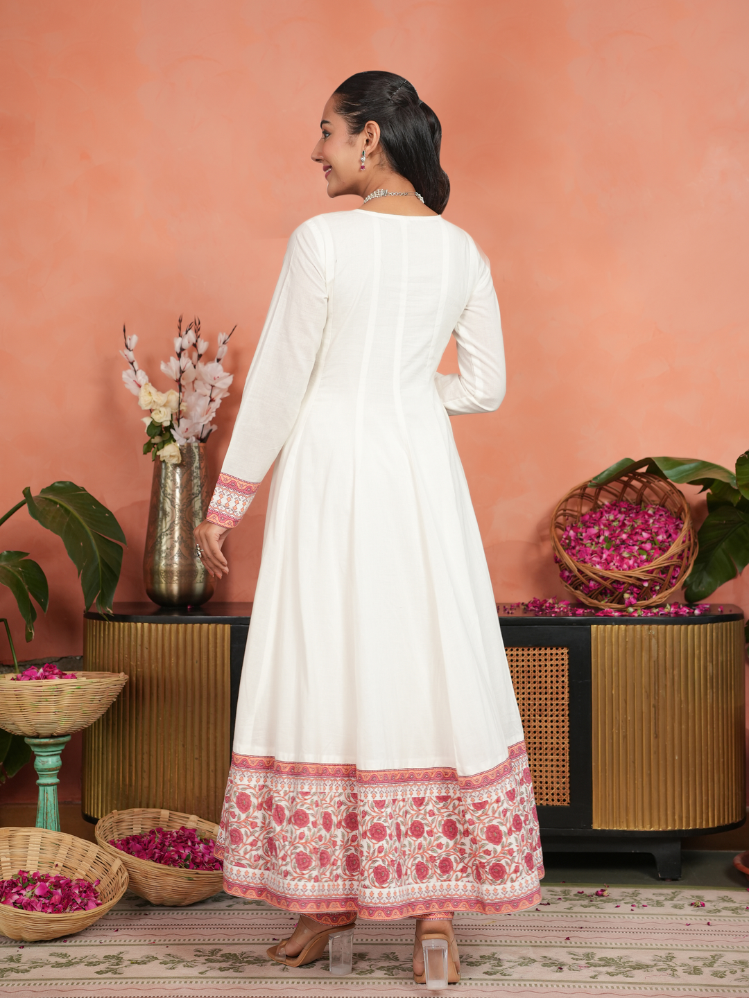 PINK KINARI PRINTED ANARKALI SET