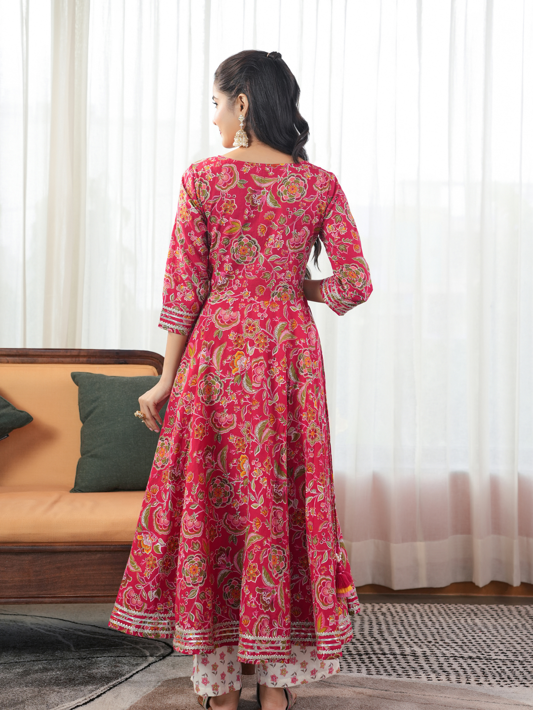 RANI FLORAL LACE WORK ANARKALI SET