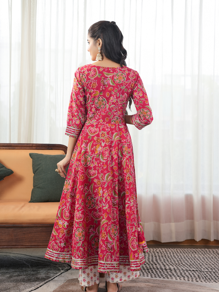 RANI FLORAL LACE WORK ANARKALI SET