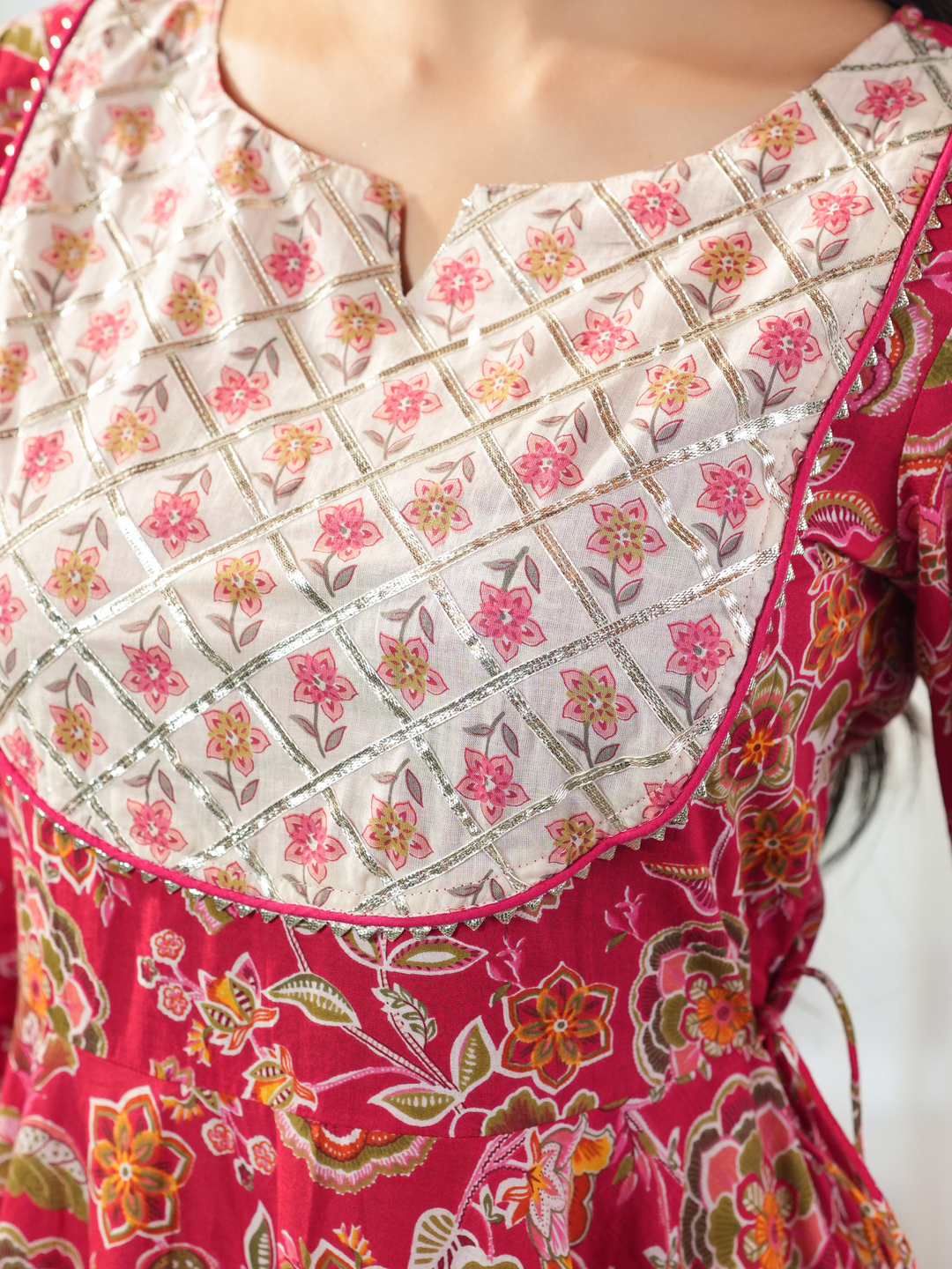 RANI FLORAL LACE WORK ANARKALI SET