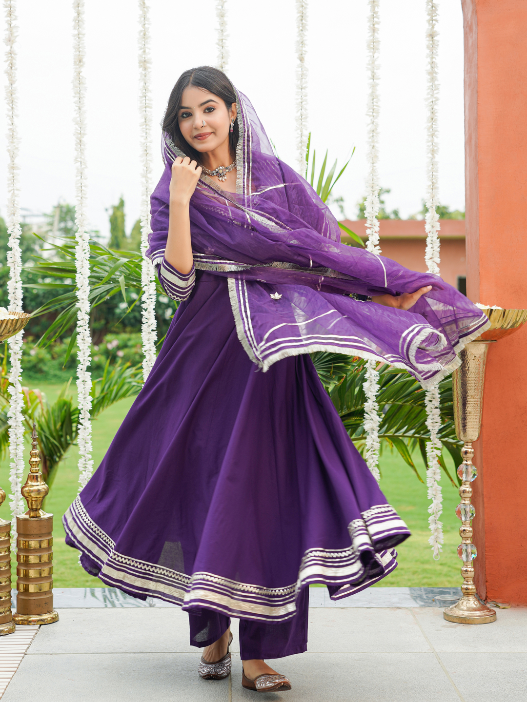 AANGI PURPLE GOTA ANARKALI SET