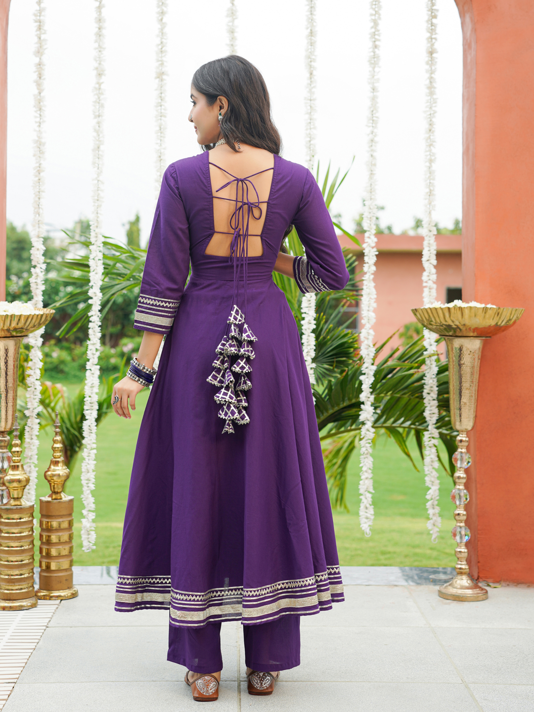 AANGI PURPLE GOTA ANARKALI SET