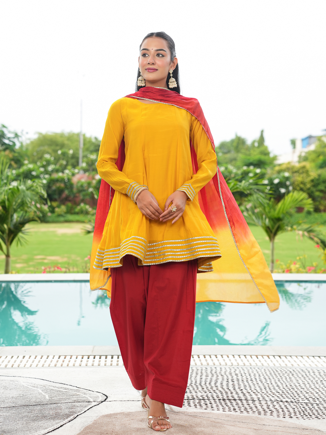 KESARIKA MUL CHANDERI FARSI SET