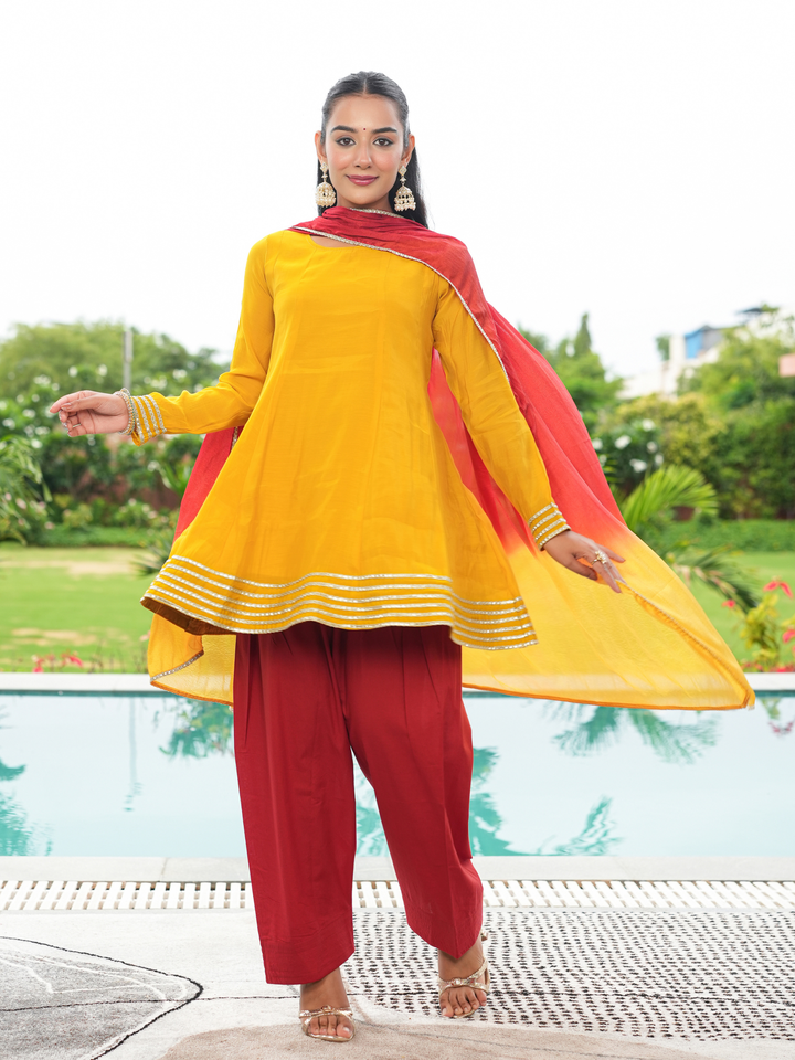 KESARIKA MUL CHANDERI FARSI SET