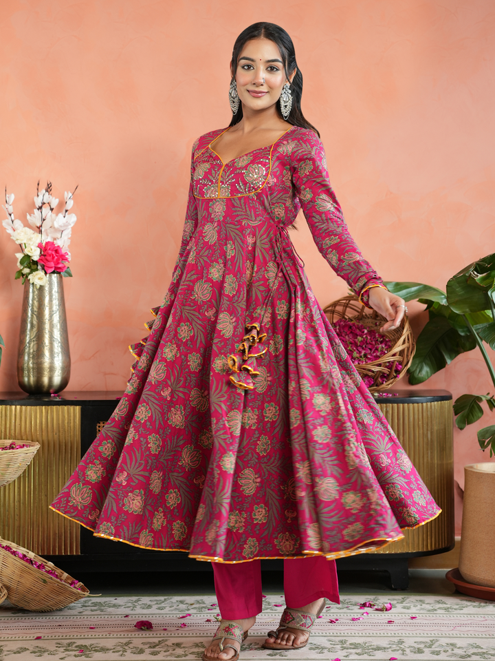 GULNAAR PRINTED ANARKALI SET