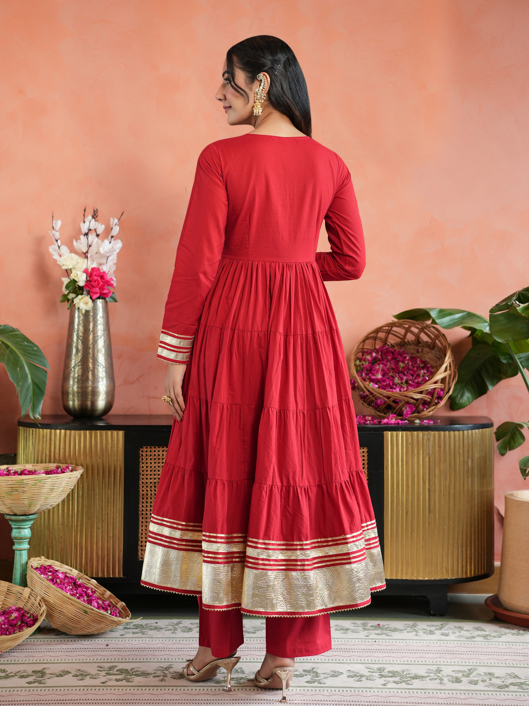 MEHRUN TIERED GOTA ANARKALI SET