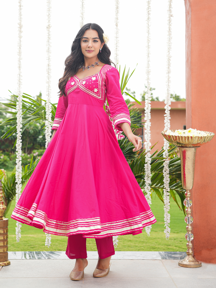 AANGI RANI GOTA ANARKALI SET