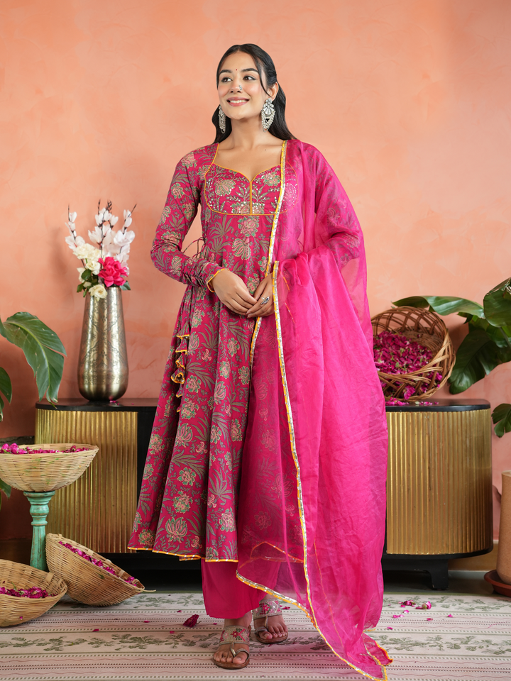 GULNAAR PRINTED ANARKALI SET