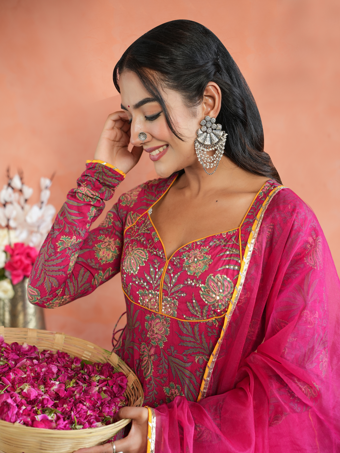 GULNAAR PRINTED ANARKALI SET