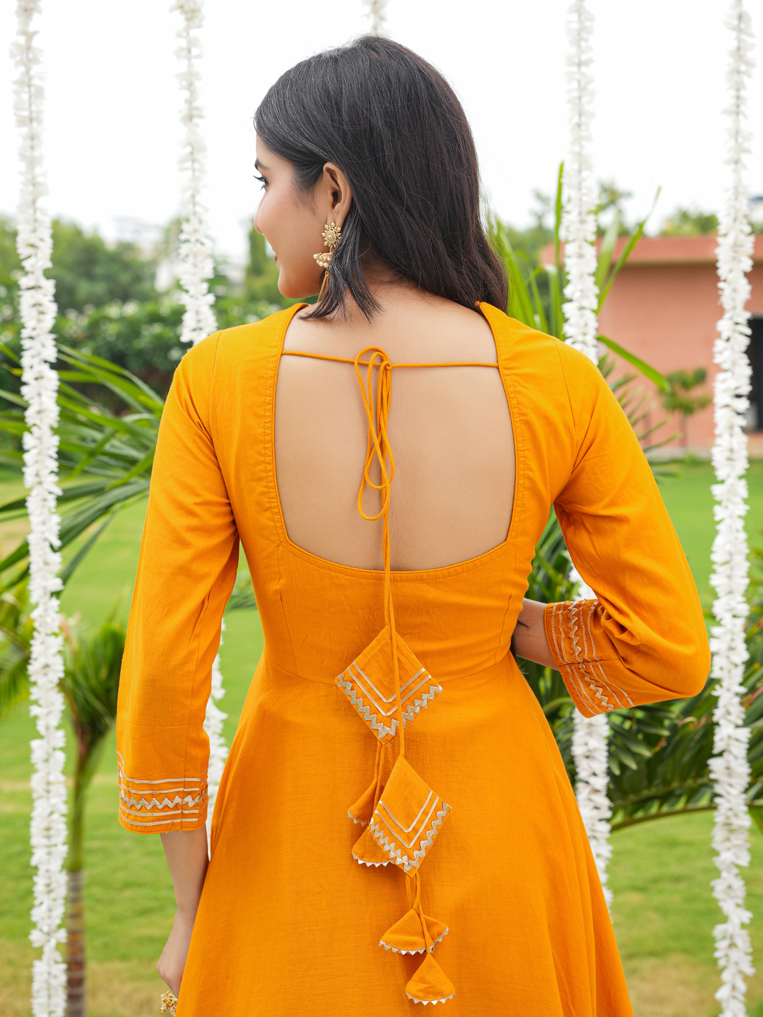 PILAARI MUSTARD GOTA ANARKALI SET